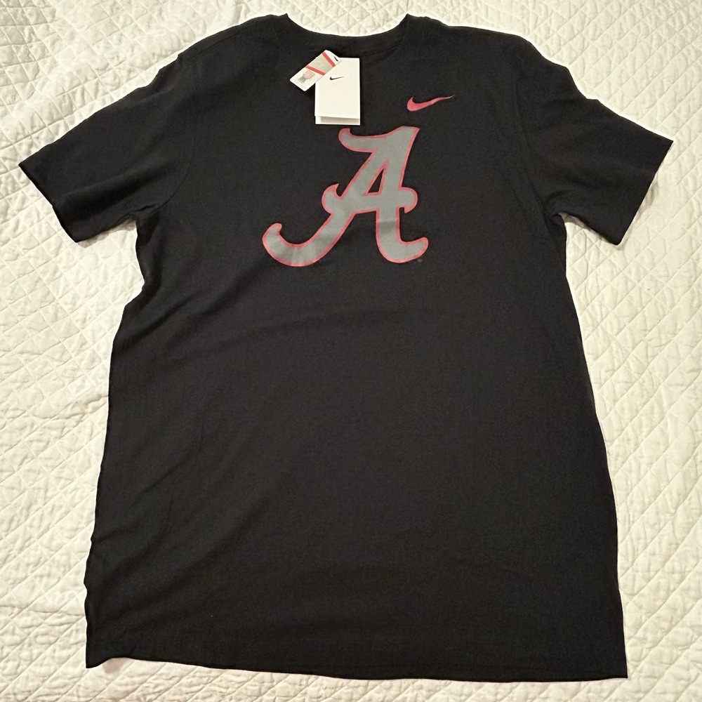 Nike Alabama Crimson Tide Tee Mens M Black Performance Crew Football College NEW